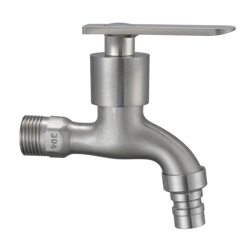 Wall Mounted Faucet Bathroom Sink Stainless Steel Water Tap Laundry Bib Cocks Faucets Brushed Taps