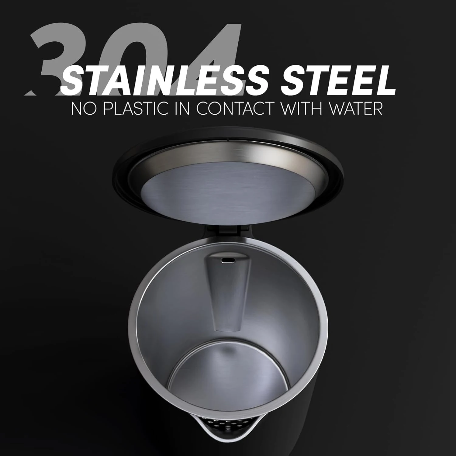 Compact and Portable Anti-slip Rubber Feet 1.7L Electric Tea Kettles and 4 Slices Toaster Stainless Steel Toaster and Kettle Set