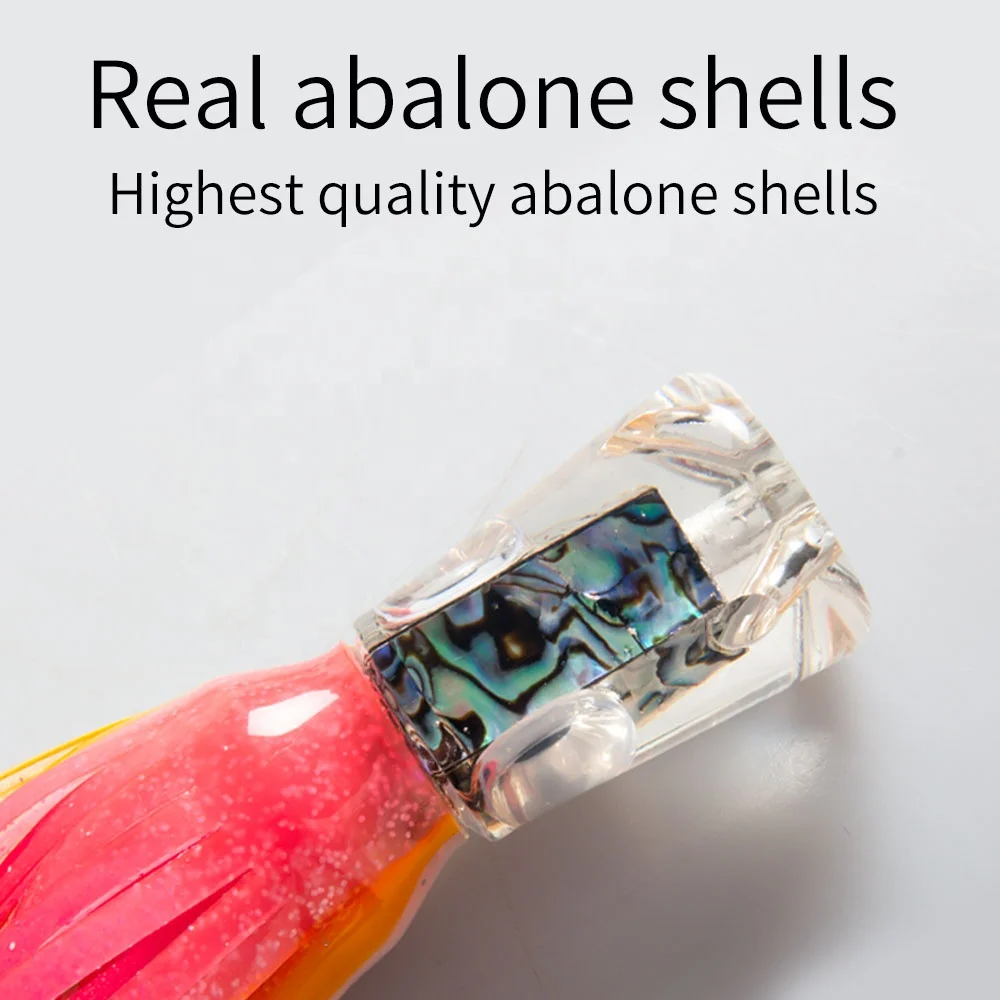 9in 98g /11in 163g Abalone Shell Resin Head Wahoo Trolling Lures Tuna Fishing Bait for Trolling