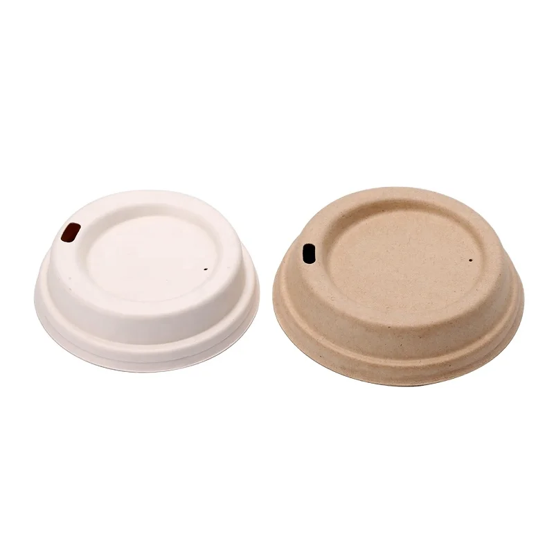 Biodegradable disposable bagasse 90mm coffee cup bagasse lid