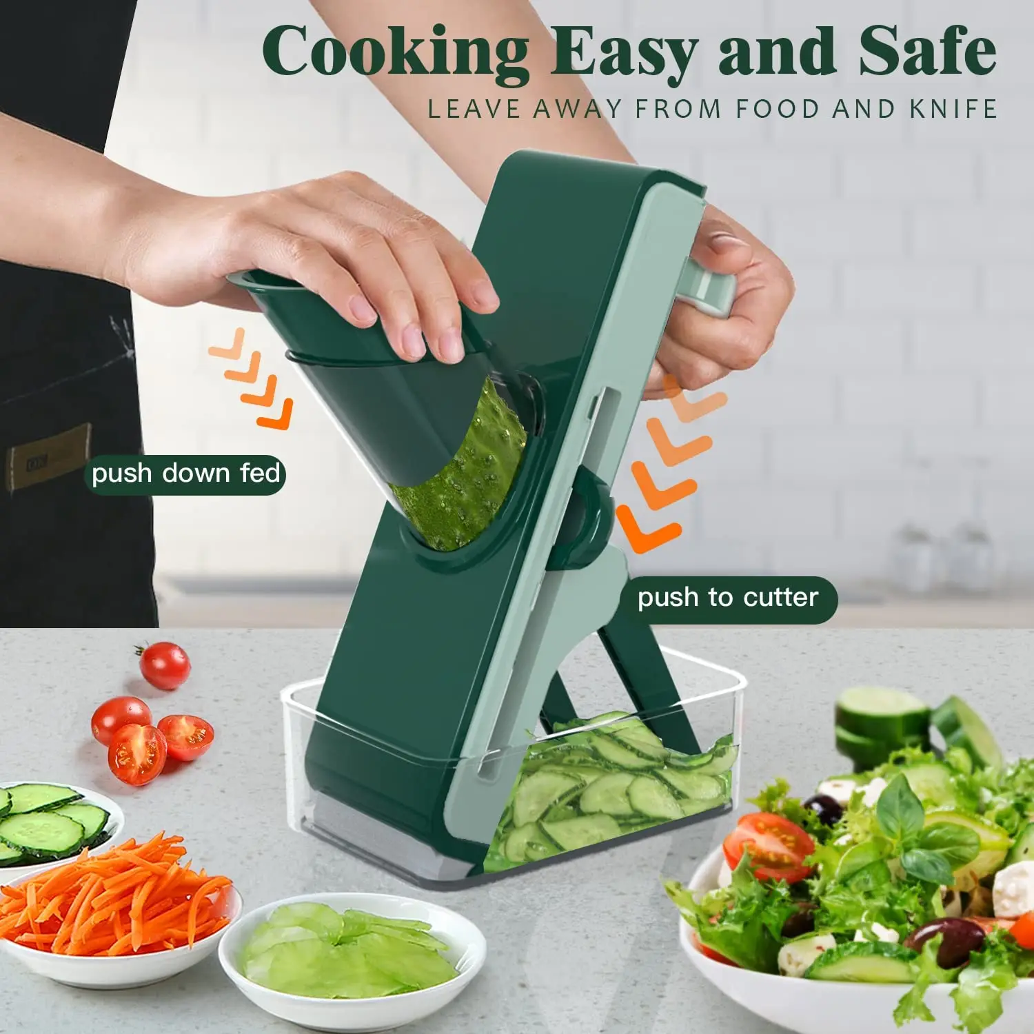 Once For All Vegetable Slicer Manual Adjustable Mandoline Slicer Dicer Julinner With Stainless Steel Blade Vegetable Cutter