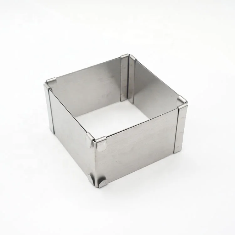 Форма для торта из нержавеющей стали, квадратная регулируемая рама для выпечки