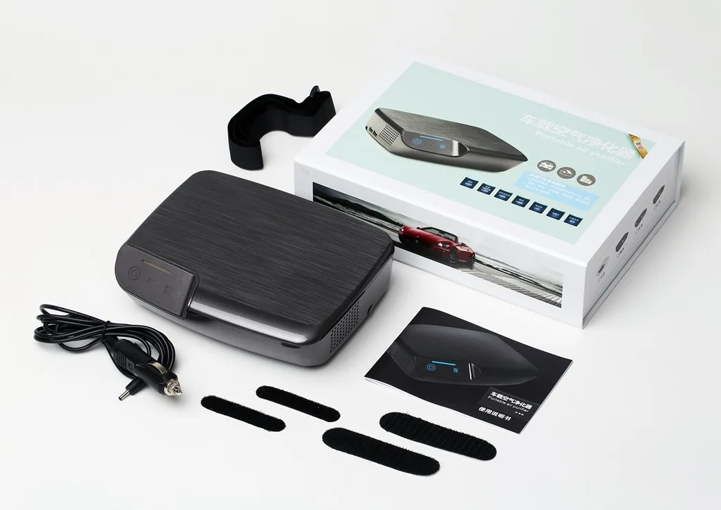 CP016E Smart Car Air Purifier with Real HEPA air cleaner PM2.5 Monitoring UVC Hepa Filter Desk Air Cleaner