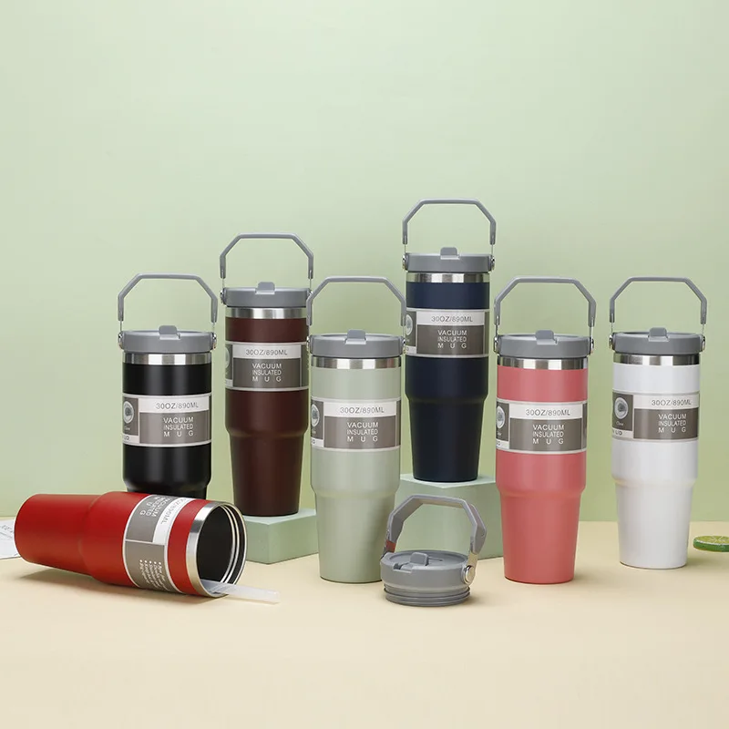 Sale Hot Custom Logo 30oz 304 Stainless Steel Car Cup With Hand Cover Refrigeration For Six hours TikTok Amazon Hot