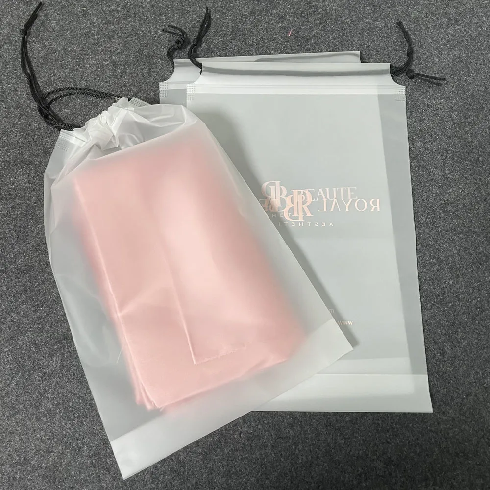 Heavy Duty Polyester translucent Draw String Packaging Storage Bag Cool Frosted EVA  Drawstring Bag