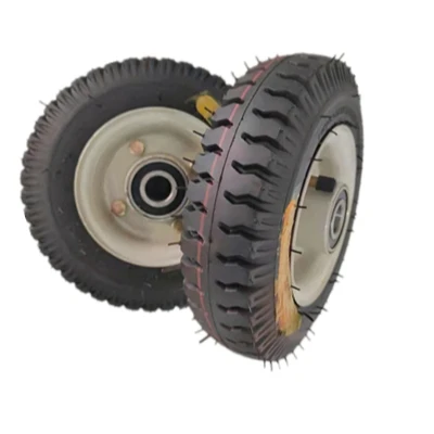 Customized 2.50-4 small pneumatic rubber tire wheel for cart with metal rim and ball bearings
