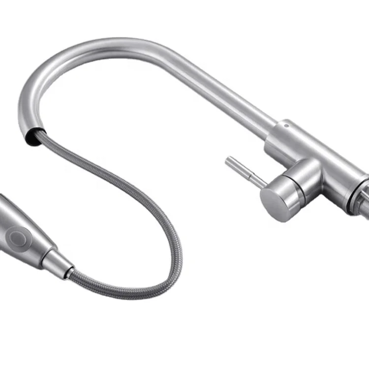 304 Stainless Steel lead free brushed  pull out kitchen sink faucet