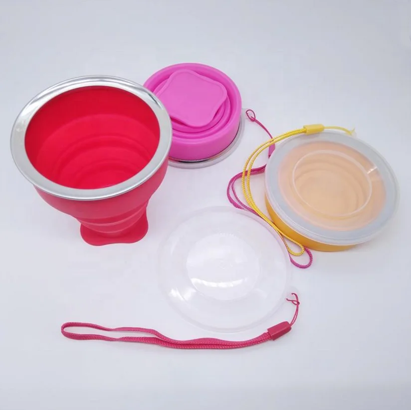 Silicone folding water cup new outdoor practical 190ml coffee cup