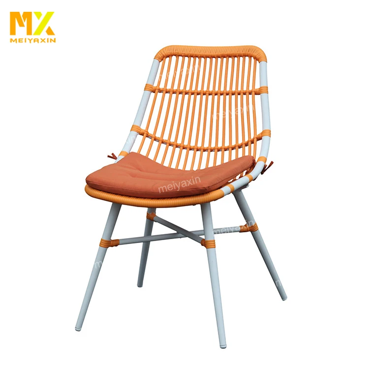 MX Leisure outdoor garden decor plastic blue rattan backyard dining furniture set