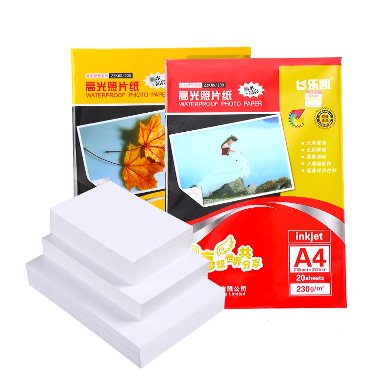 A4 High Waterproof 11x17 10x15 Printers 230 Gsm Photo Glossy Paper For Inkjet
