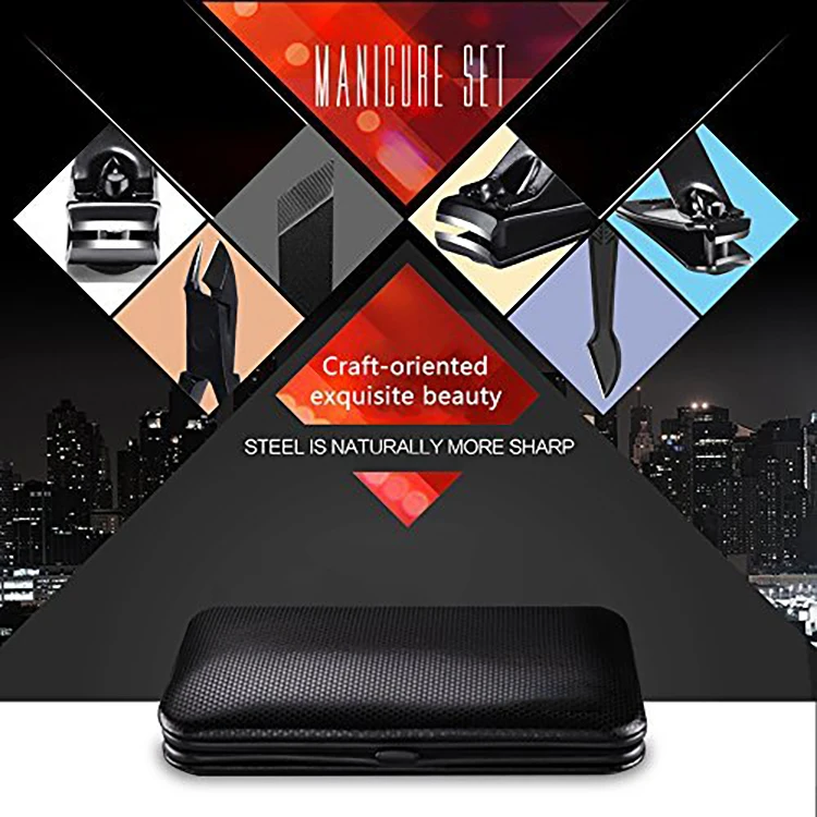 
2020 New Arrivals Nails Manicure Pedicure Set 16pcs Manicure Set Stainless Steel Grooming Kit for Men 