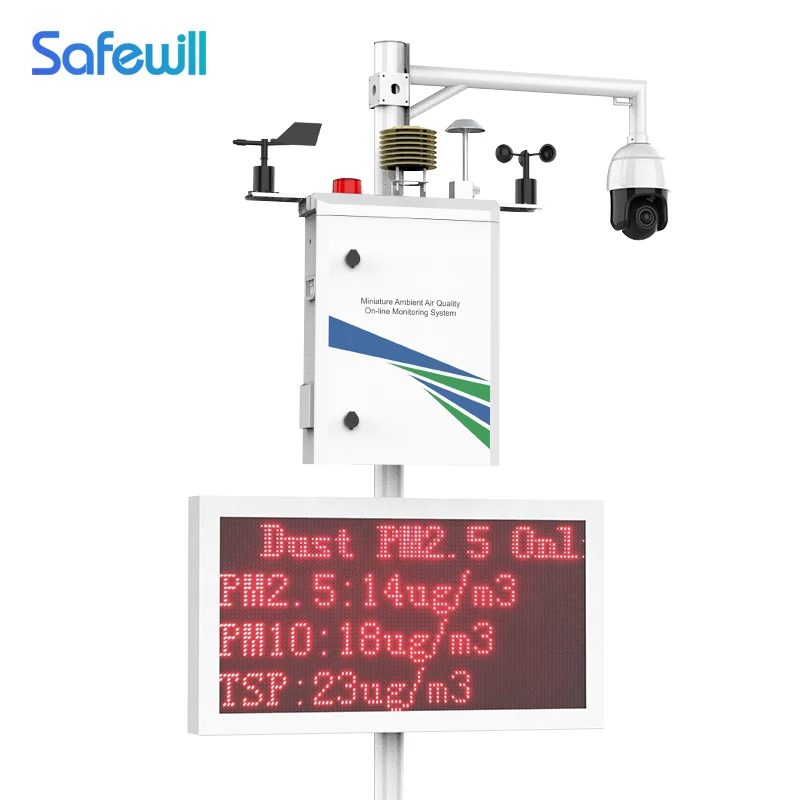 SAFEWILL ES80A-A10 HCL H2S O2 VOC NH3 CO2 Ambient Air Pollution Monitoring System for Heavy Industry