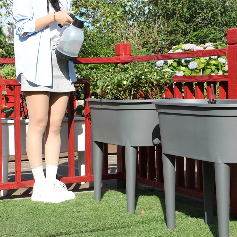 Raised Garden Bed with Self Watering Planter Box and Drainage Plug-Perfect for Growing Fresh Vegetables Flowers and Herbs