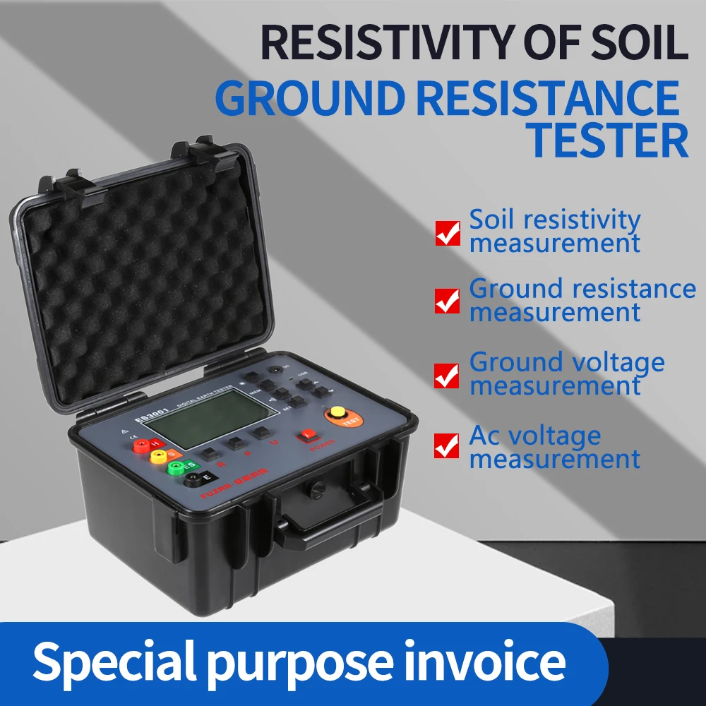FUZRR ES3001 best valued Earth Testers 0.01 Accuracy ground resistance  testers multi-Functional earth resistance meters