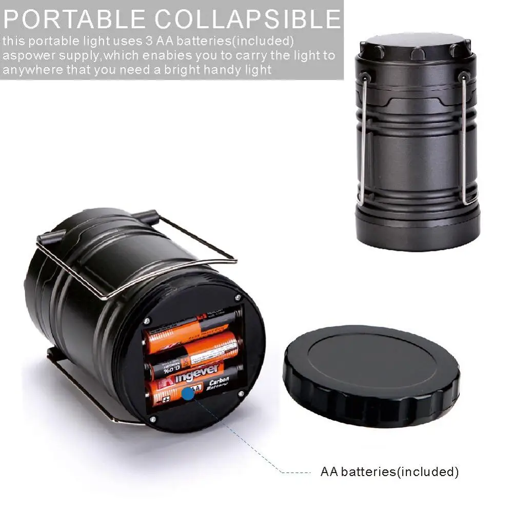 2 in 1 Retractable handheld Hanging Flickering Flames Torch Lights, Portable LED Camping Lantern Flame Light