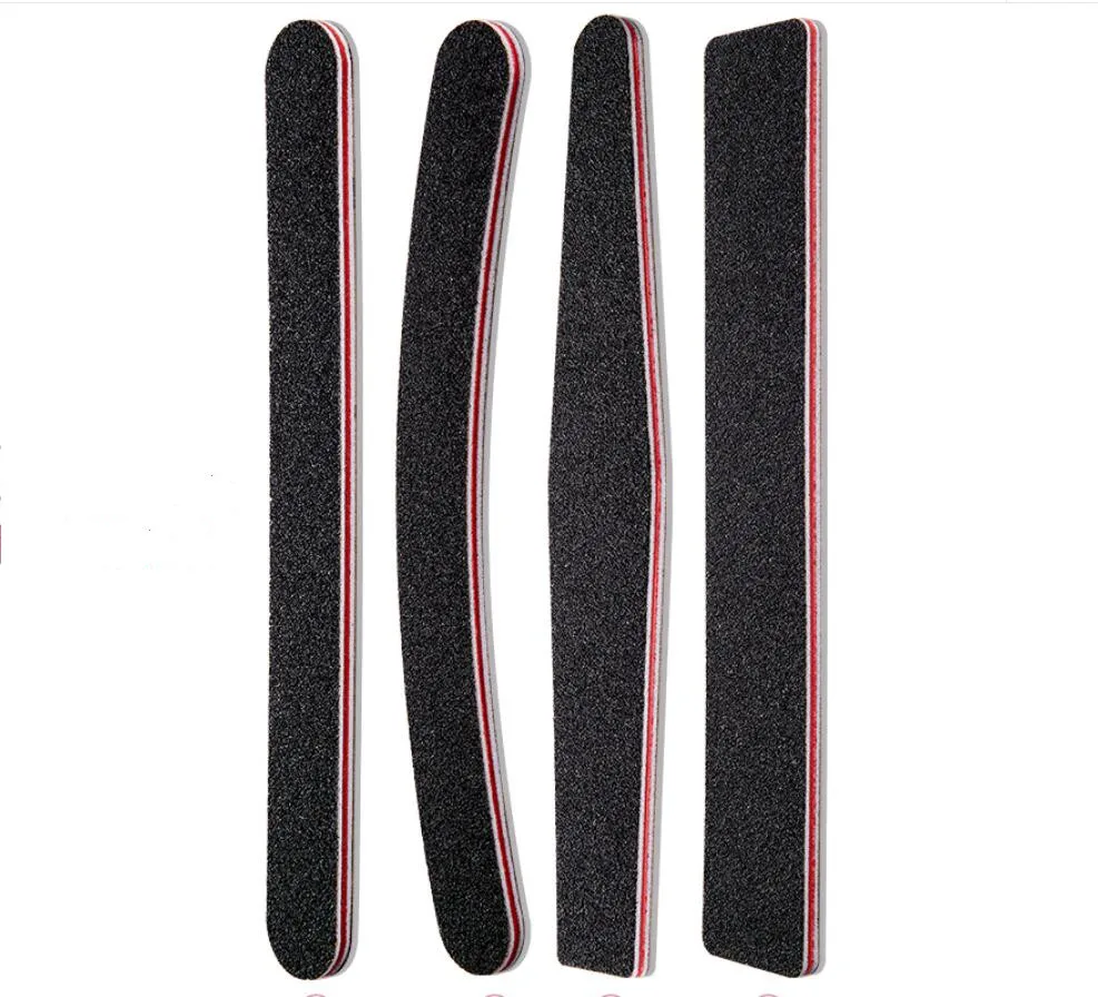 
Double Sided Straight Nail Files Buffer 100/180 Sanding Buffer Red Black Sand Nail File Strong Thick 