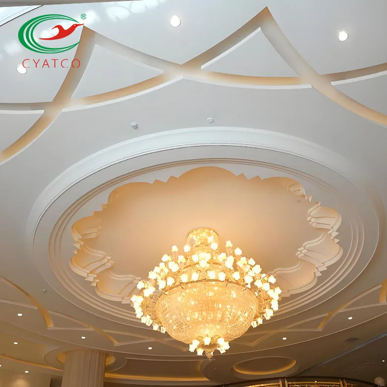 Modern Latest Pop Royal Hall Roof Decoration Fiber Reinforced Gypsum Board Grg False Ceiling Flower Designs