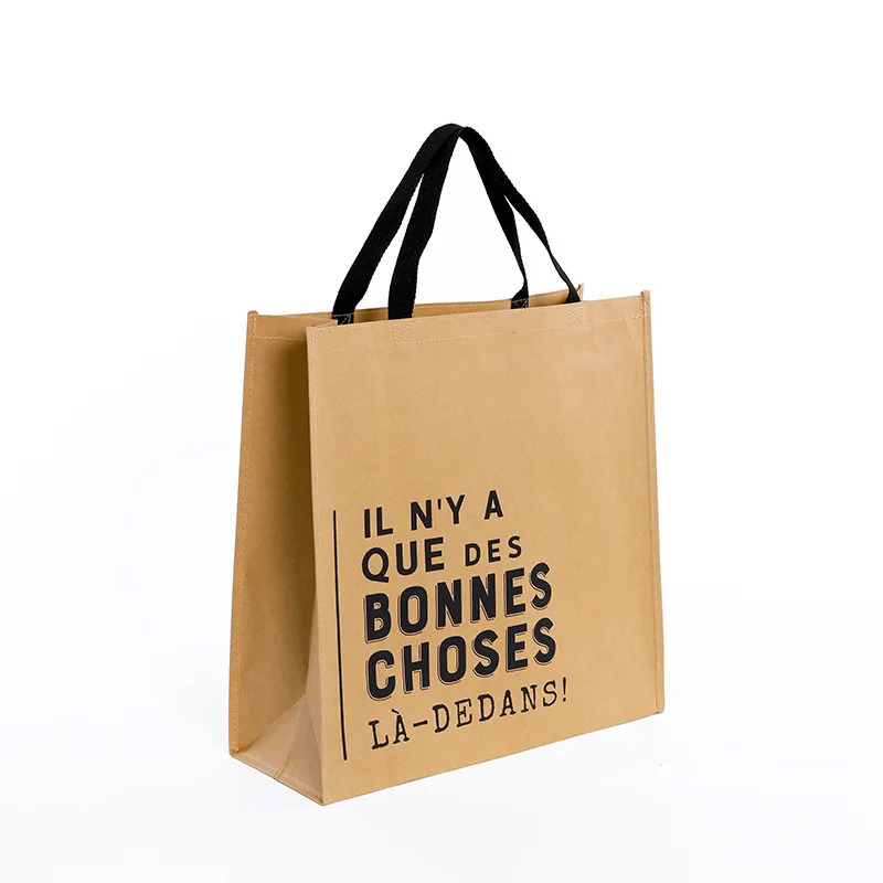 Washed kraft paper bag custom insulation bag Tyvek paper gift tote bag