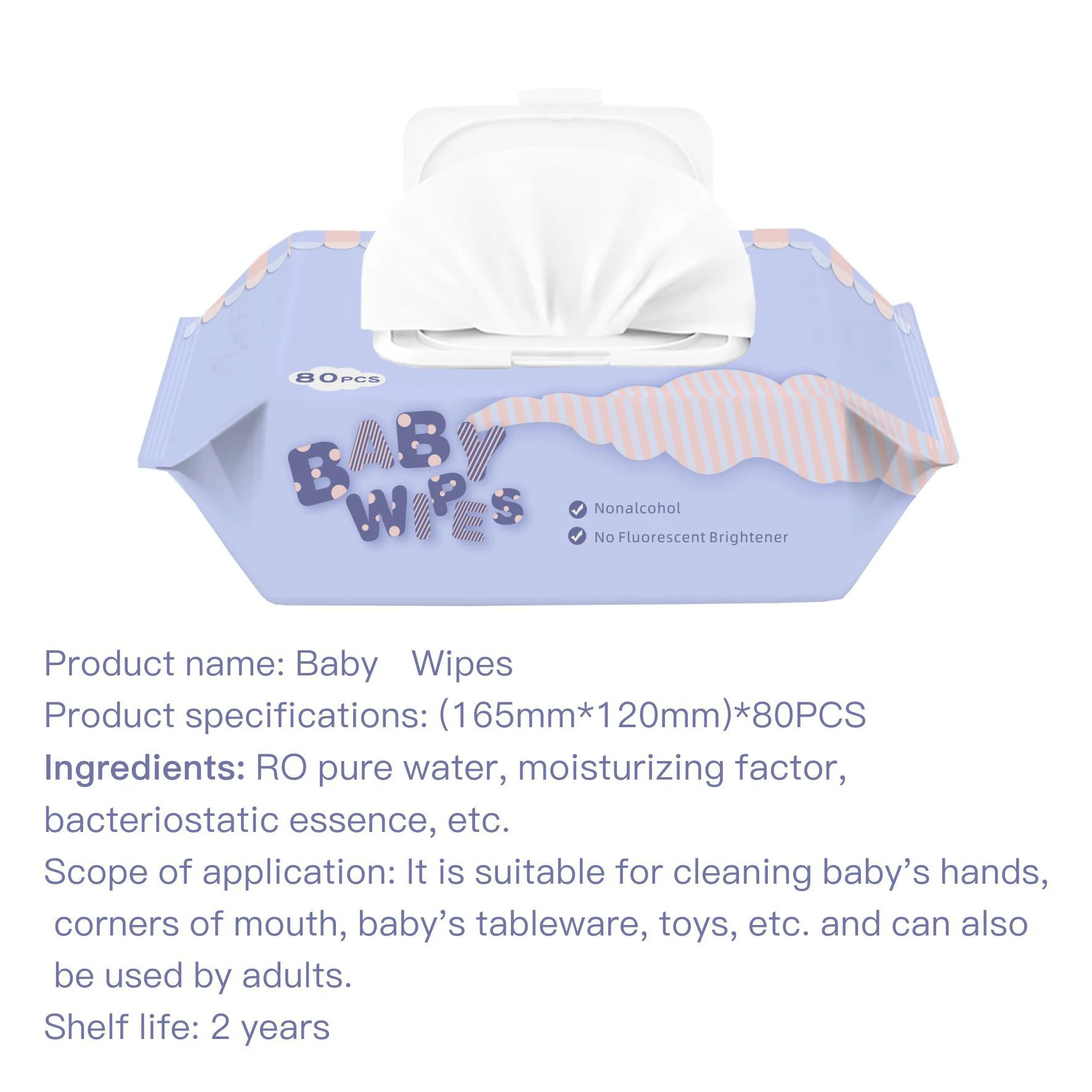 RTS Wholesale Price Baby Cleaning Wipes 80ct Hand And Face Water Wet Wipes Cleaning Wipes For Baby