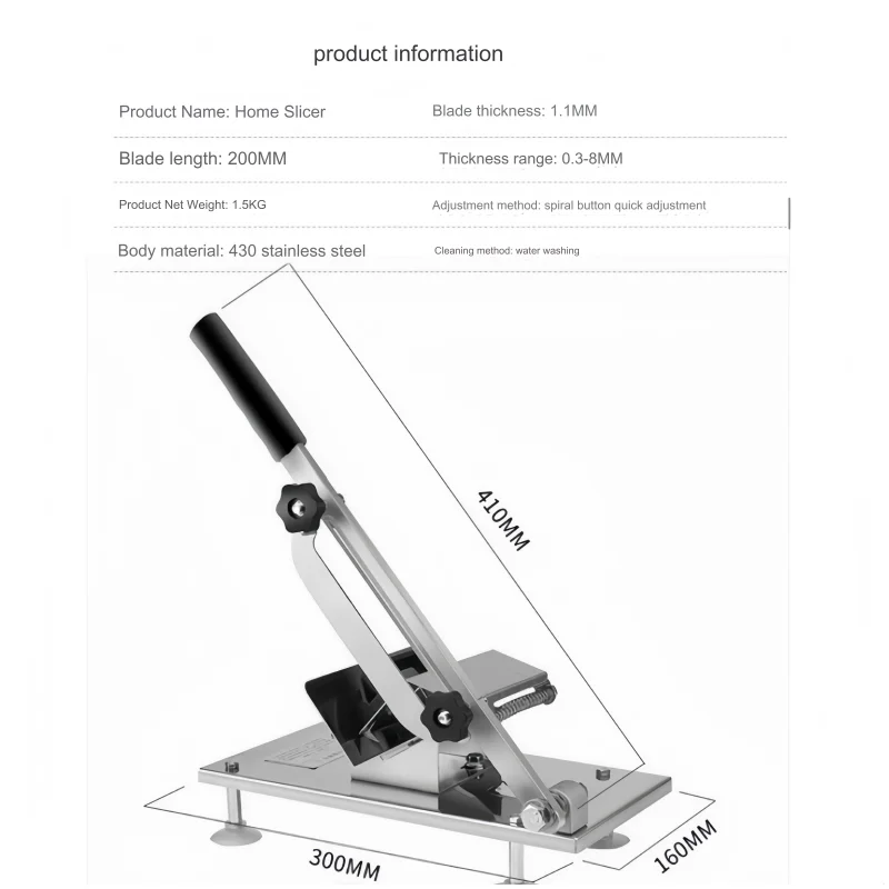 New multifunctional bacon slicing machine manual meat slicer for Home & Restaurant