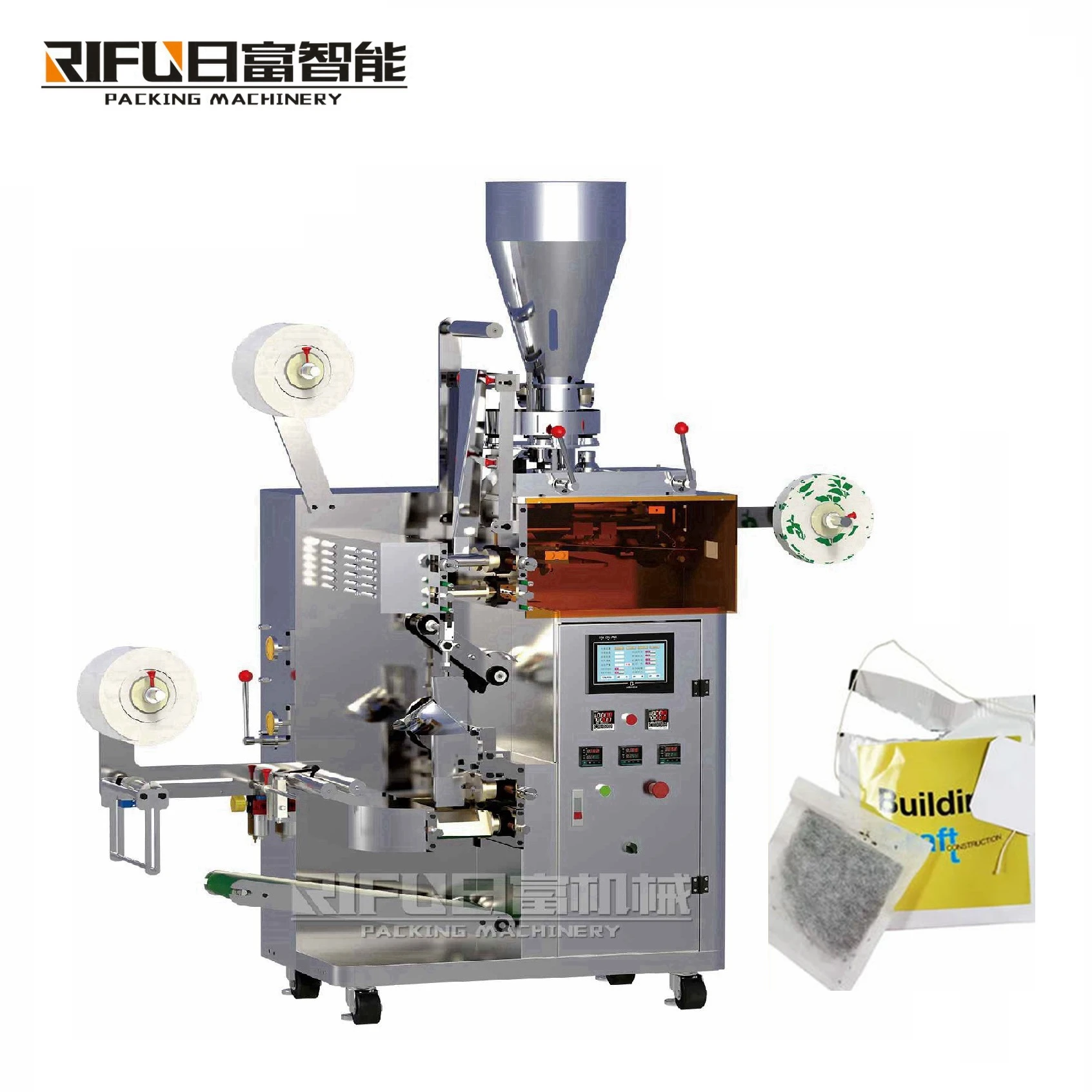 High quality pyramidal black green tea bagging vertical inner triangle tea bag packing machines