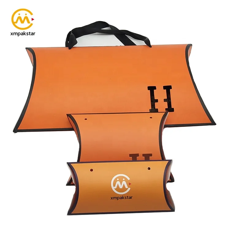 Wholesale cheap custom logo big large paper packaging pillow hair gift boxes for silk scarf