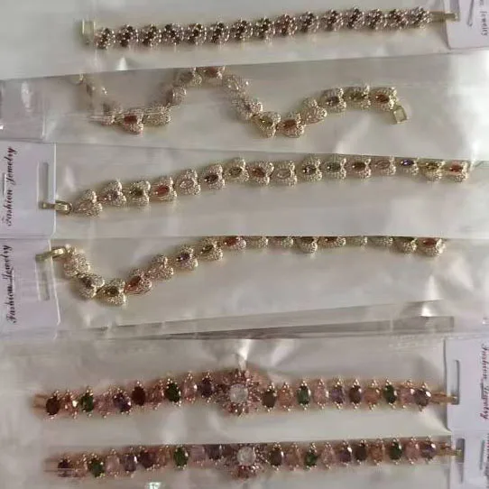 14k gold colorful zirconia chain cost luxury zircon cubic charm no fade jewelry colorful stone bracelet