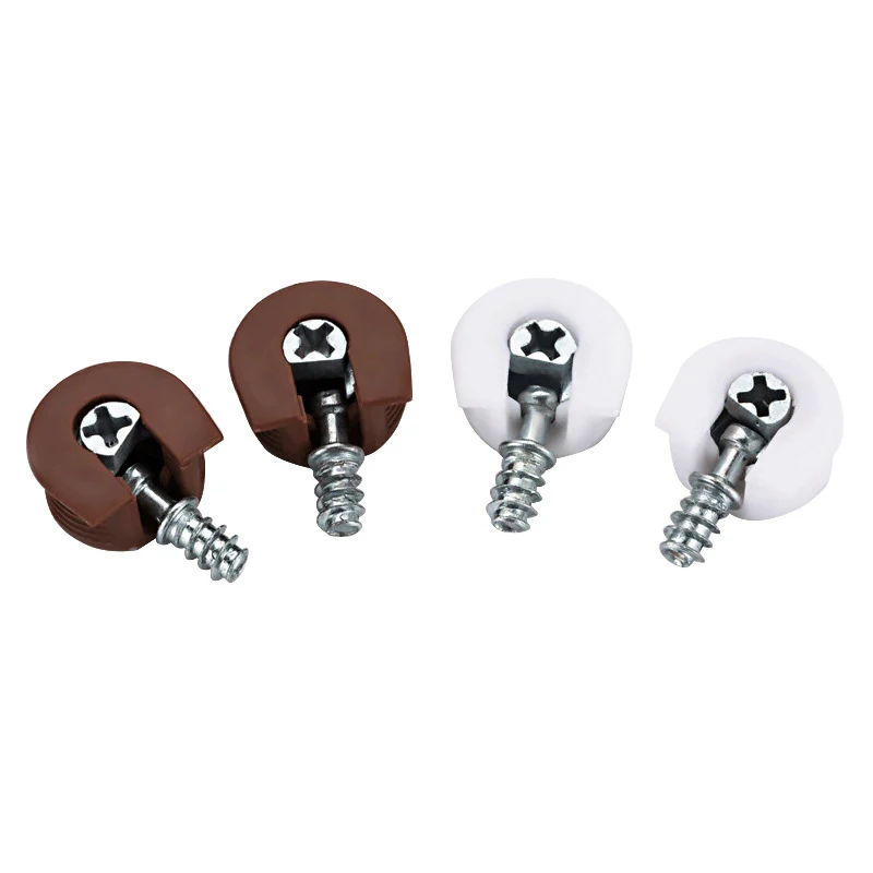 Three-in-One Furniture Fittings Iron Material Plastic Fastening Connector Hidden Plastic Glass Cabinet Shelf Pin