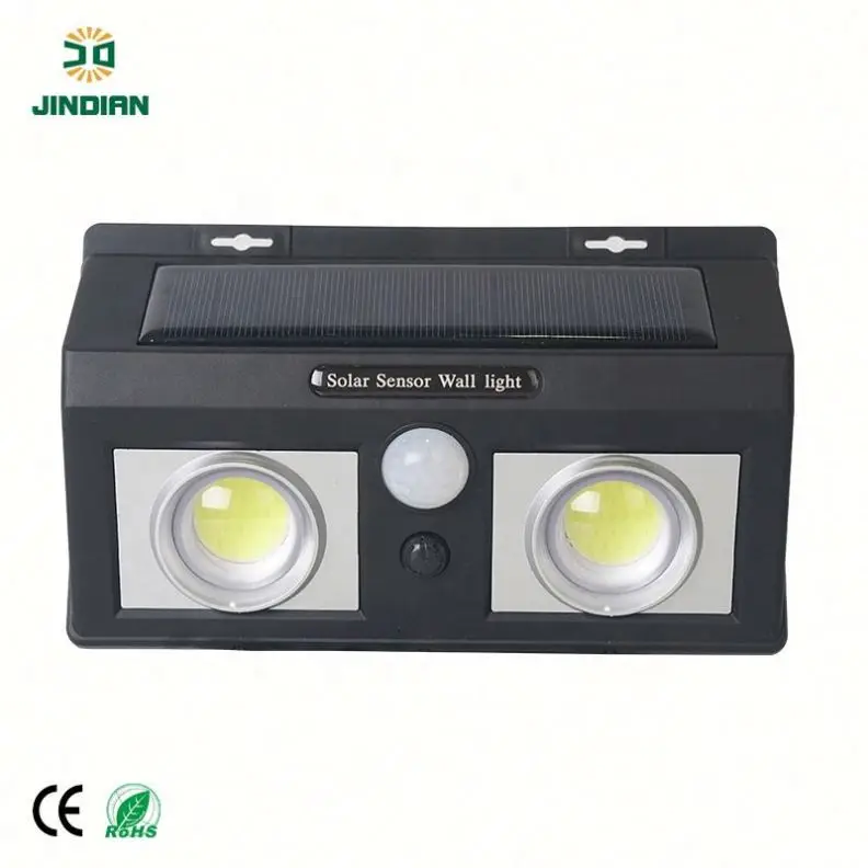 
Jindian Best Selling Products IP65 ABS Plastic led solar sensor wall light 