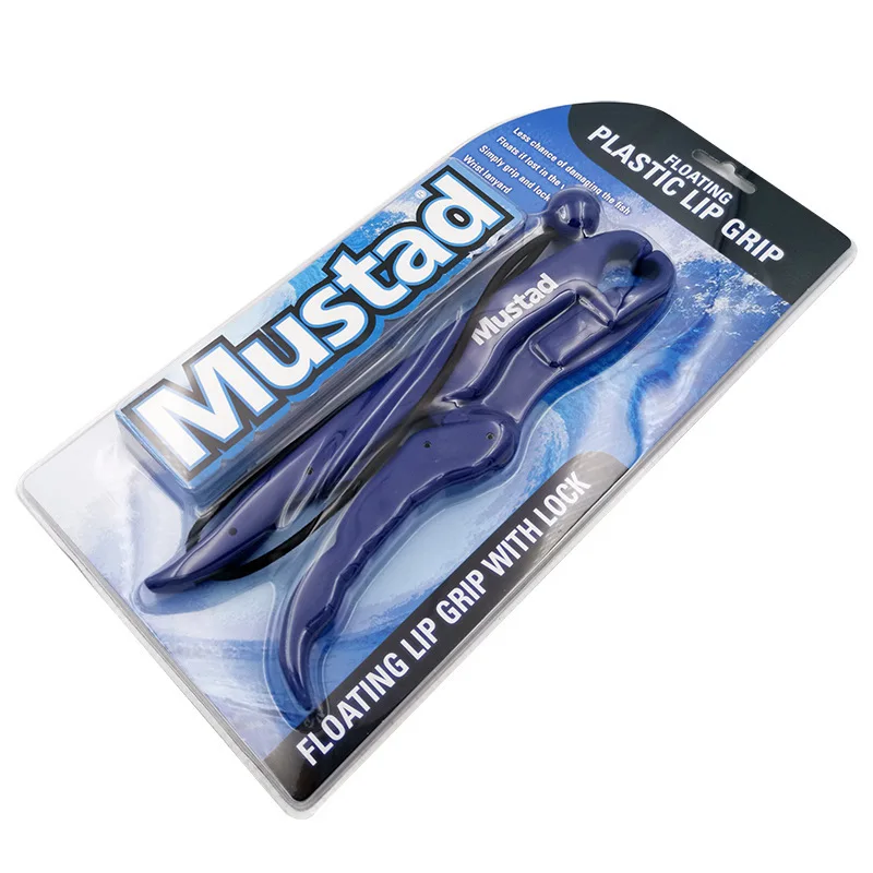 MUSTAD ORIGINAL 10inch 120g with lock Plastic Catfish Grippers Plier Lip Grip Tool with Lanyard light floating Fish Lip Gripper