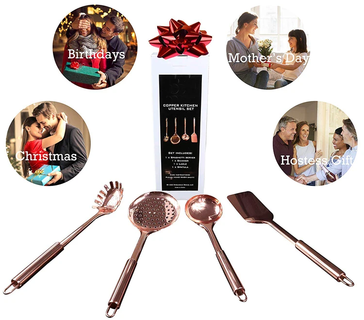 Household cooking Long ladle Copper Kitchen strainer stainless steel skimmer