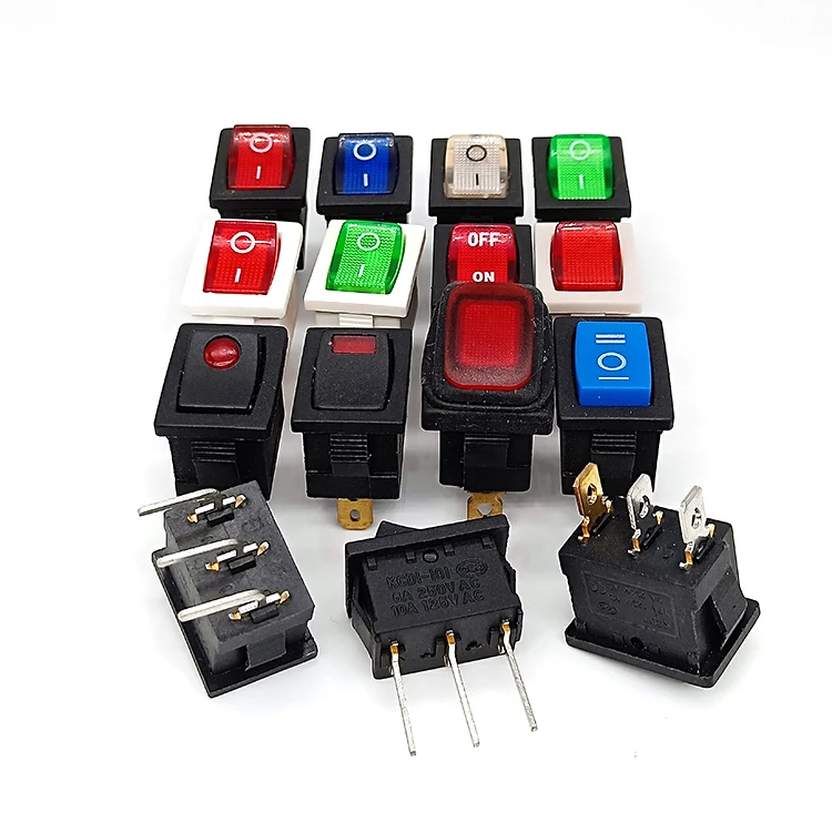 Kcd1-104 4-контактный неоновые 12v Кулисный Переключатель 220v 10A костюм из трех передач kcd1 Круглый тумблер