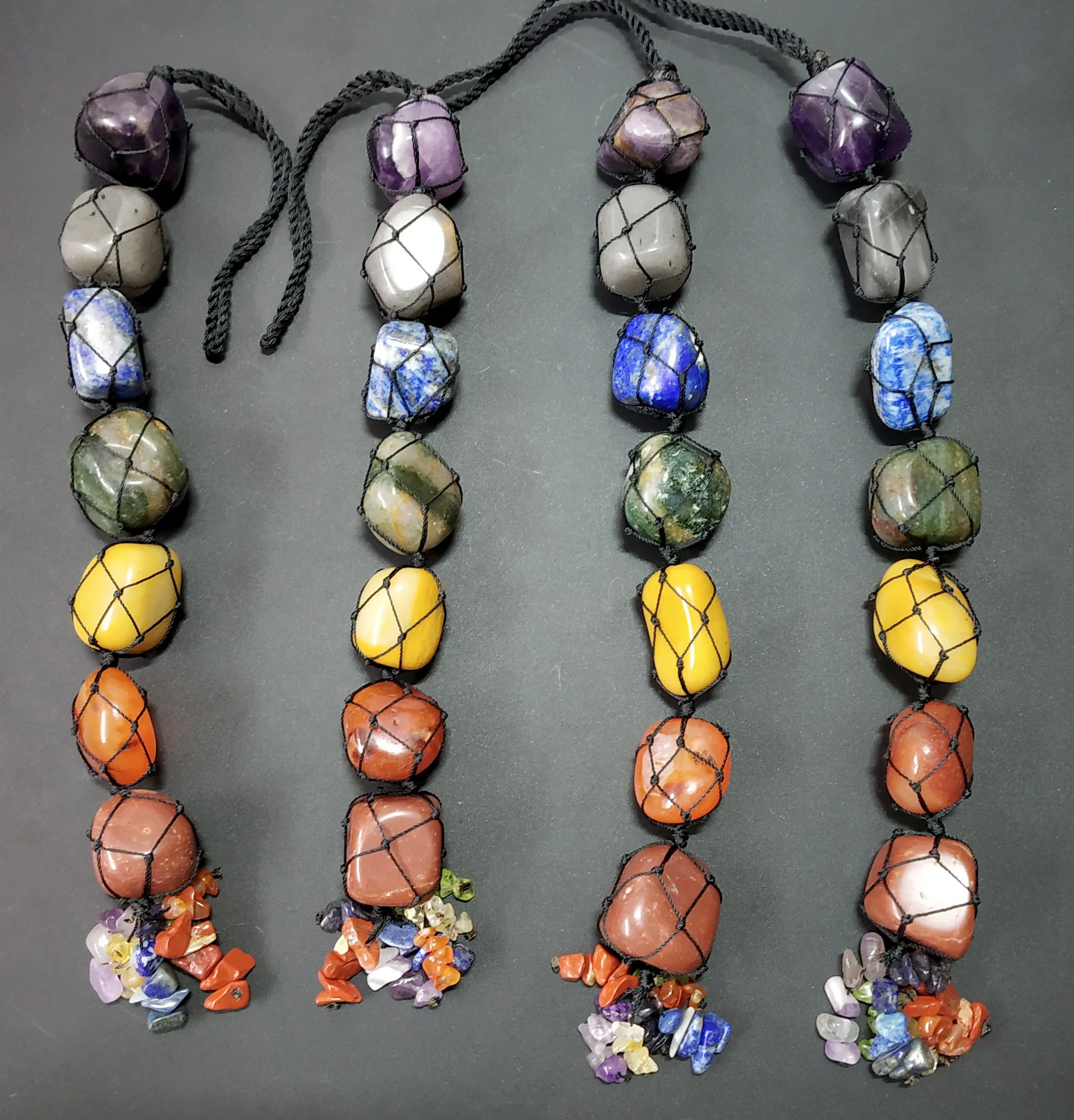 Crystal stone pendant 7 Chakra Tumbled Gemstone Hanging Ornament Stones Car Pendant Automobile,Home Window Decoration pendant
