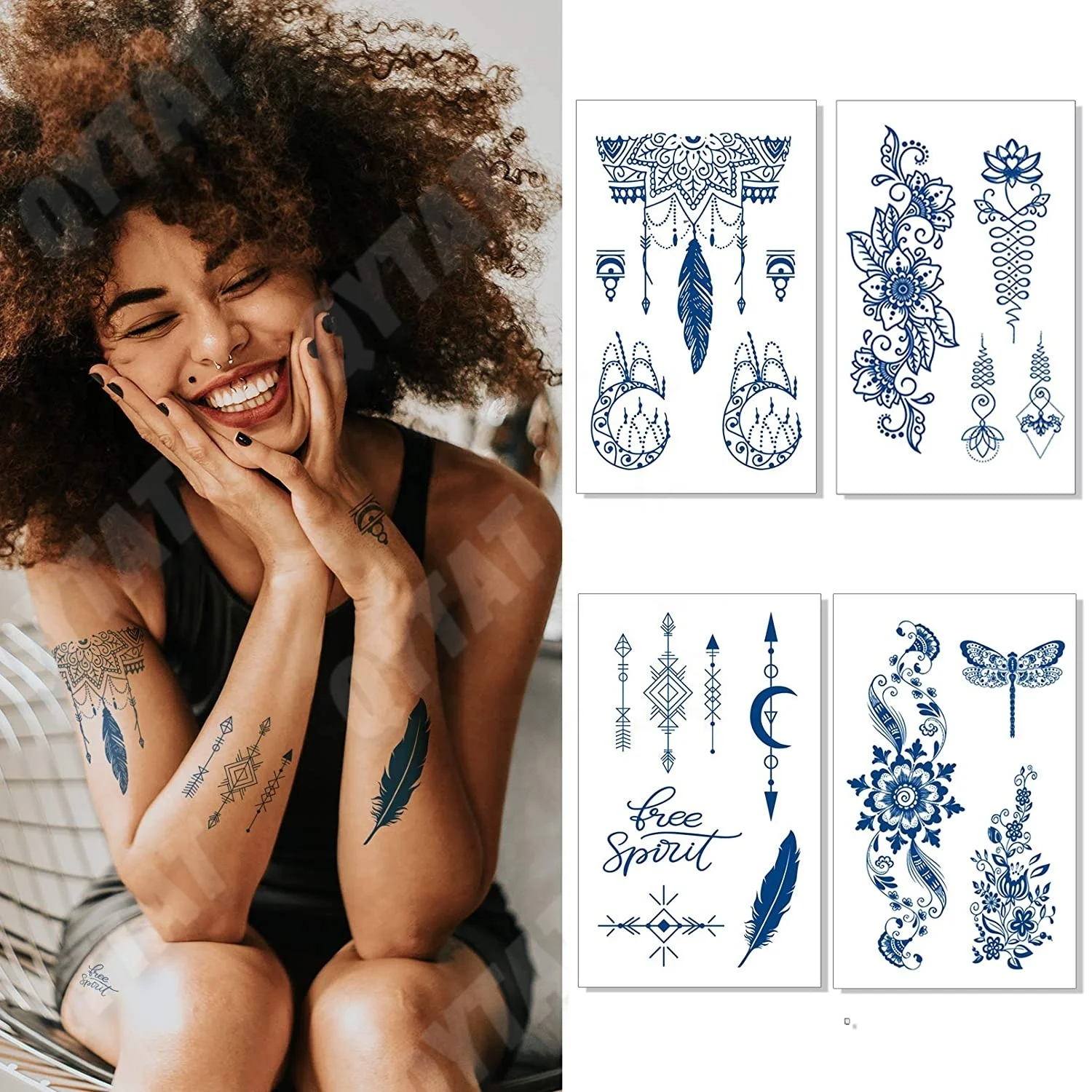 Make Your Own Designs Water Transfer Fake Temporary Herbal Juice Customized Semi Permanent Jagua Ink Tattoo