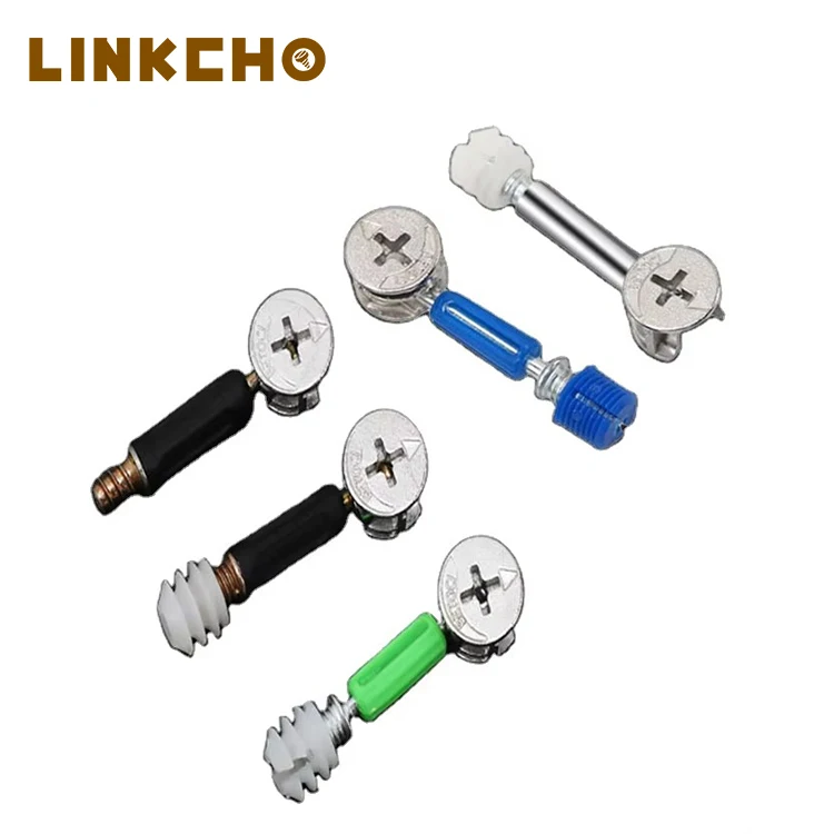 Hardware Furniture Eccentric Mini fix Cam Dowel Pin Lock Nut Fastener Knock Down KD Fittings Screws 3 In 1 Connector Bolts