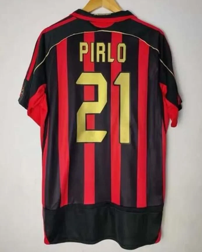 Футболки футбольные в стиле ретро 90 91 95 96 97 Gullit Maldini Van Basten football KAKA Inzaghi 06 07 PIRLO SHEVCHENKO BAGGIO