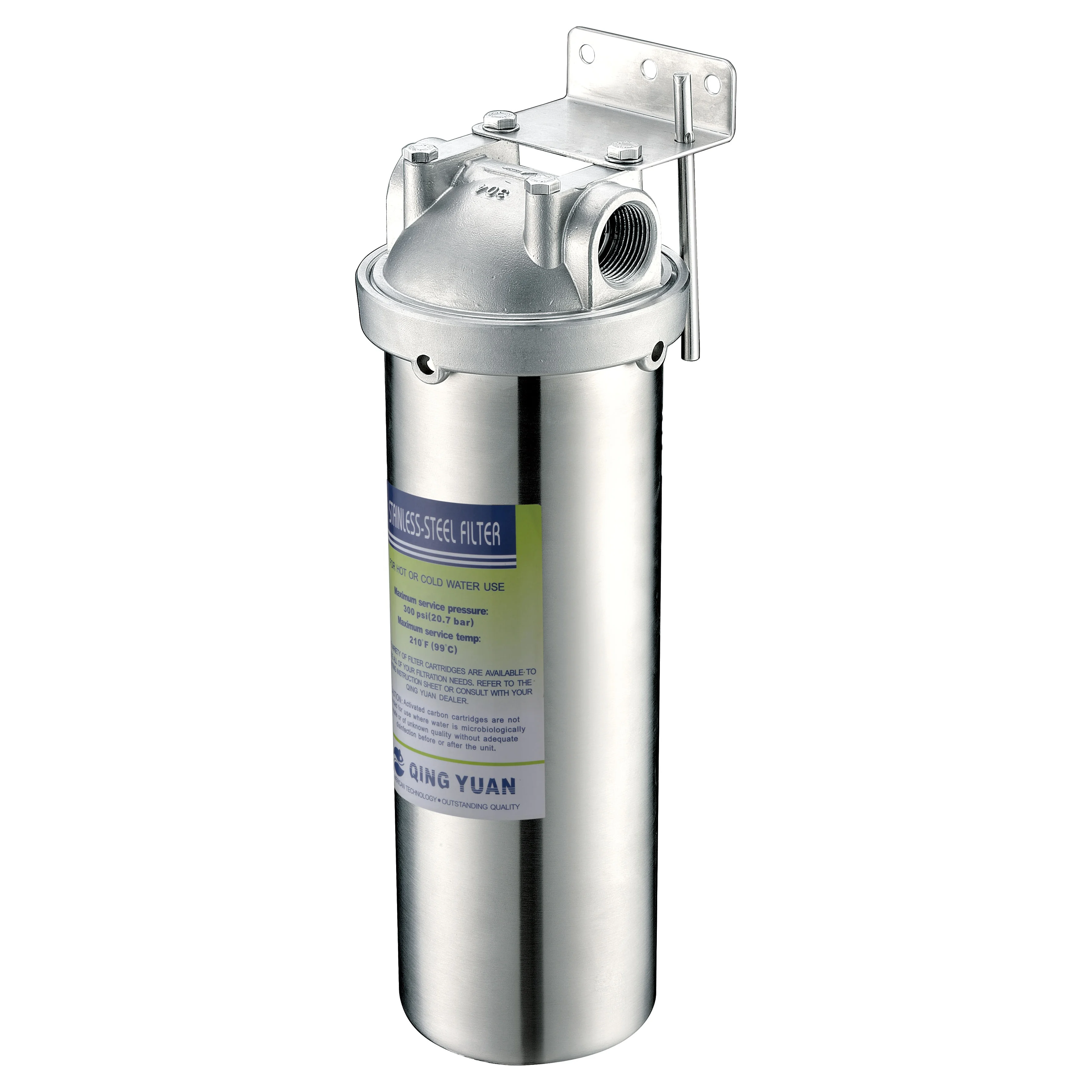 HONG HUI HMS-10B 10 Inch Stainless Steel Filter Housing Undersink Filter Housing Clear Water Filter Housing