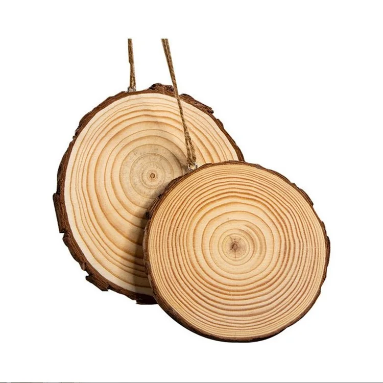 Оптовая продажа круглые натуральные березовые деревянные Экологически чистые Незаконченные декоративные деревенские Ломтики для поделок