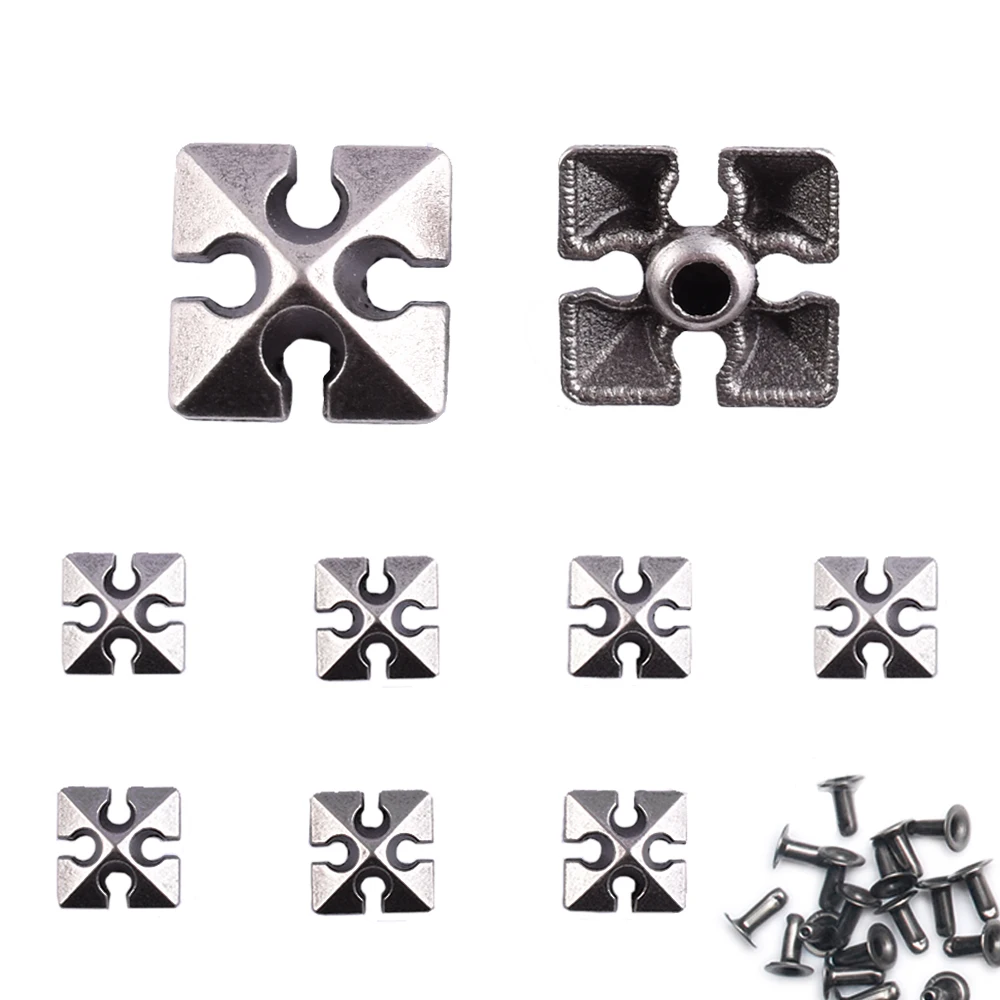 100Sets Metal Concho Rivet Studs Rivets Spikes Punk Rock Leather Decor Shoes Belt Bags Clothing DIY Craft Accessories Retro
