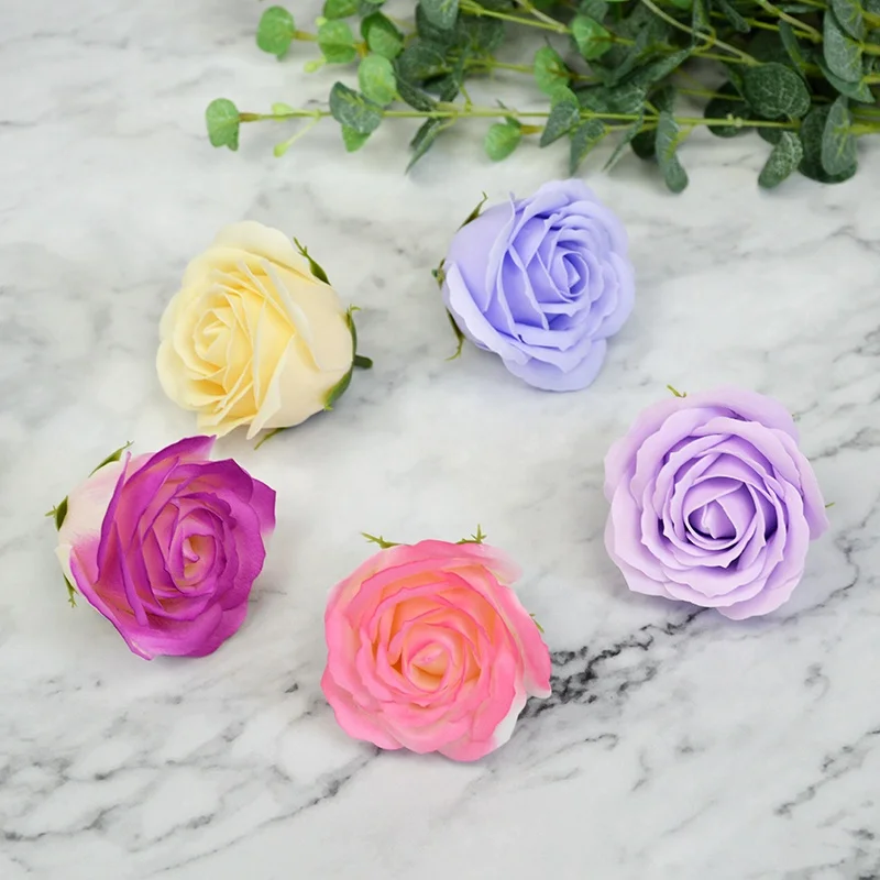 Wholesale high quality artificial soap 5 layers of rose flower heads for decorative gifts and decoration