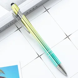 Wholesale New Gradient Color Aluminum Rod Press Metal Ballpoint Pens  With Logo