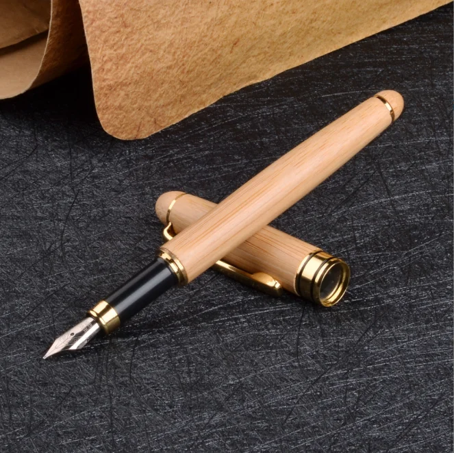 Promotional customized bamboo personalized fountain pens blank eco friendly engraved bamboo pen
