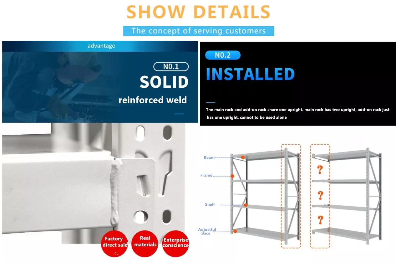 Economical Garage Storage Warehouse Medium Duty Loading Long Span Rack with Steel Panel