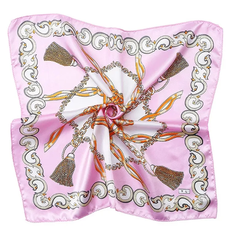 
Wholesale 50x50cm China manufacturer square silk satin scarf for women 