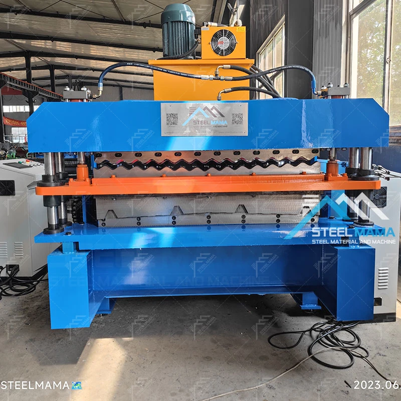 Factory Direct Sales Double Layer TR4 IBR Trapezoidal And 988 Corrugated Metal Roofing Sheet Cold Roll Form Machine