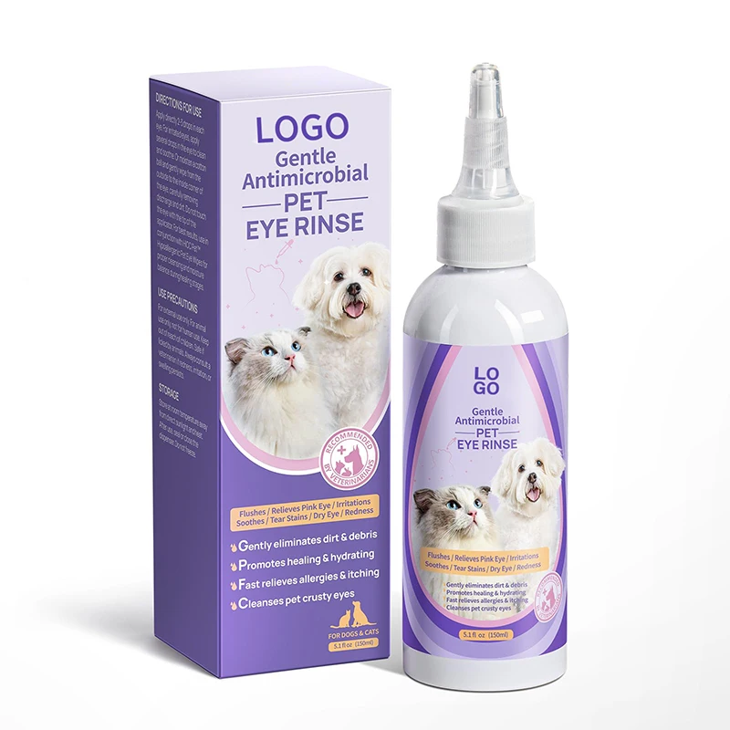 Private Label Eye Drops for Dogs and Cats, Gentle Formula to Soothe Eye Infection Allergy, Dog Tear Stain Cleaner