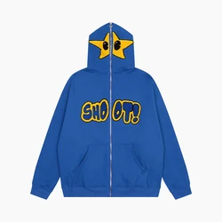 2023 New Arrivals Manufacturers Custom Chenille Embroidery Logo Men High Quality 100% Cotton Zipper Full Zip Up Hoodies