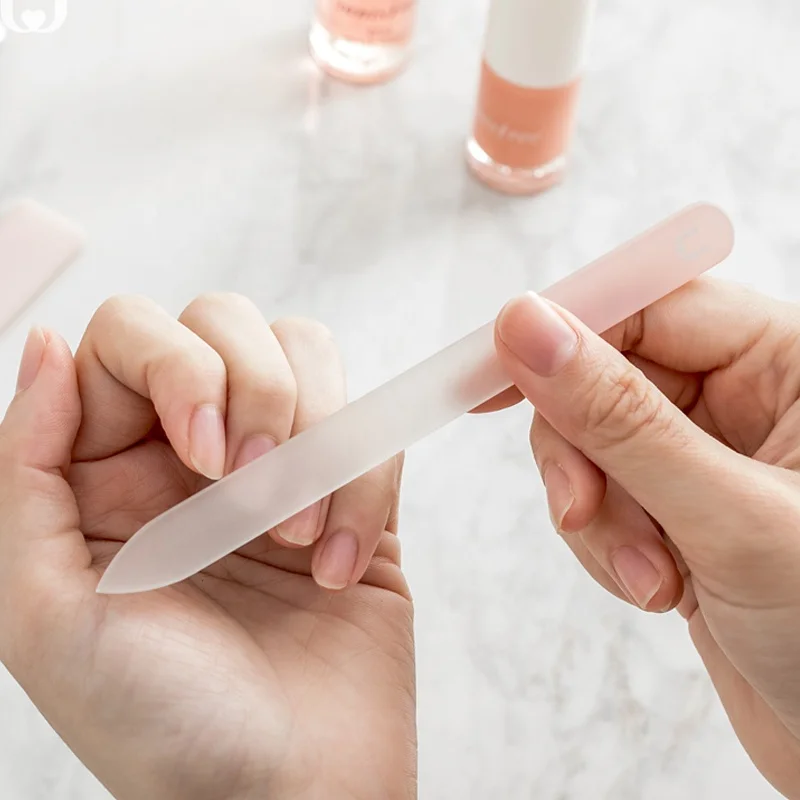  Двухсторонний инструмент для полировки ногтей на заказ мягкий сенсорный стеклянный 180 зернистый пилка