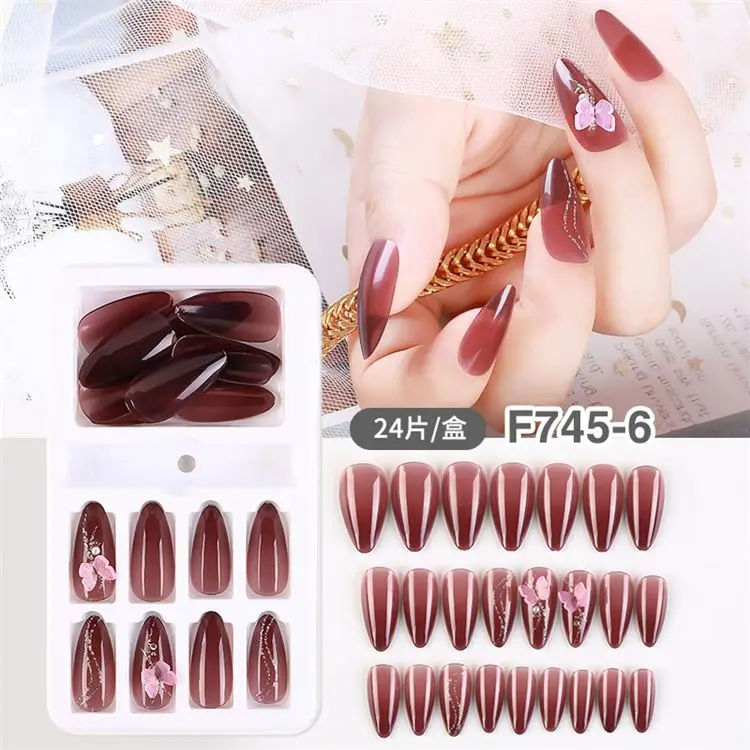 Best Prices Nails Apiciform Stickers Aurora Butterflies Nail Tips Fingernail Fake Nails For Women