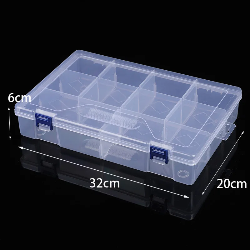 Large 10 grid transparent removable PP storage box plastic parts box Lego building block jewelry tool storage box